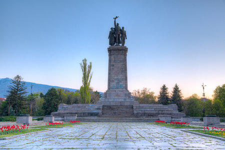 Monument to the Soviet army in Sofia, Bulgariaのeditorial素材