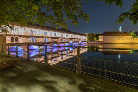 Sunset view of Barage Vauban in Strasbourge, Franceのeditorial素材