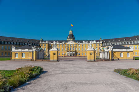 Karlsruhe palace during a sunny day in Germanyのeditorial素材