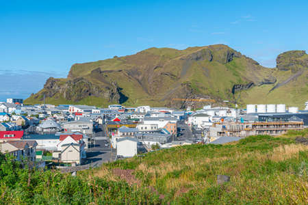 Rooftops of houses at Heimaey island, part of Vestmannaeyjar archipelago of Icelandのeditorial素材