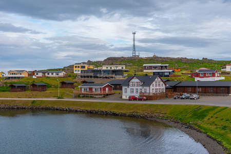 View of Djupivogur village on Icelandのeditorial素材