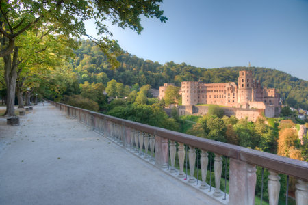 View of the Heidelberg castle in Germanyのeditorial素材
