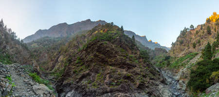 Barranco de Las Angustias at caldera de Taburiente at La Palma, Canary islands, Spain.の写真素材