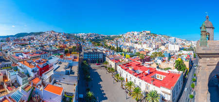 Aerial view of Plaza de Santa Ana at Las Palmas de Gran Canaria, Canary islands, Spain.のeditorial素材