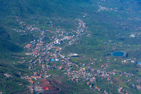 Aerial view of La Frontera town at El Hierro, Canary islands, Spain.の写真素材