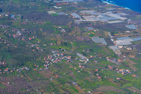 Agricultural landscape of El Golfo valley at El Hierro island, Canary islands, Spain.