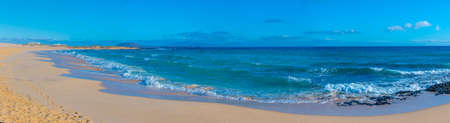 Playa del Moro at Corralejo sand dunes at Fuerteventura, Canary islands, Spain.の写真素材