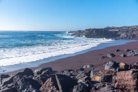 Playa del Verodal beach at El Hierro island, Canary islands, Spain.の写真素材