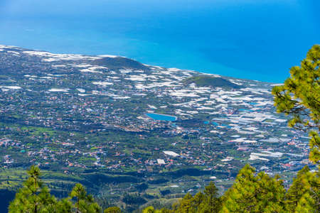 Agricultural landscape of La Palma, Canary islands, Spain.の写真素材