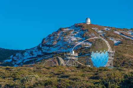 Roque de los Muchachos Observatory at La Palma, Canary Islands, Spain.の写真素材