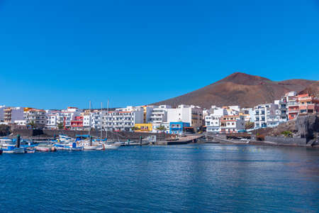 View of port at La Restinga town at El Hierro, Canary islands, Spain.のeditorial素材