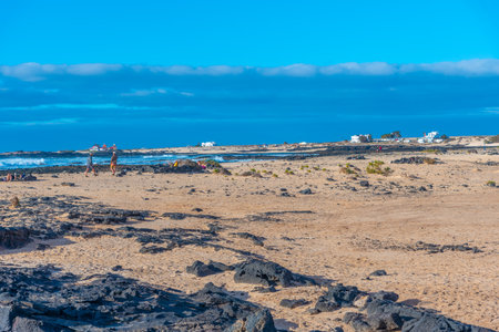 Beaches extending from El Cotillo village at Fuerteventura, Canary islands, Spain.