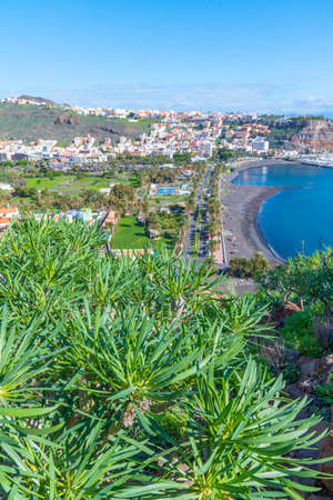Panoramic view of San Sebastian de la Gomera, Canary Islands, Spain.の写真素材