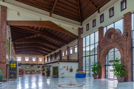 La Gomera, Spain, January 16, 2021: interior of La Gomera airport, Gran Canaria, Canary islands, Spain.のeditorial素材