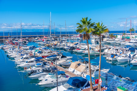 Los Cristianos, Spain, January 13, 2021: Puerto Colon at Tenerife, Canary Islands, Spain.のeditorial素材