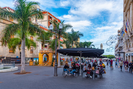 Santa Cruz, Spain, Janury 6, 2021: Plaza de la Candelaria in the old town at Santa Cruz, Tenerife, Canary islands, Spain.のeditorial素材