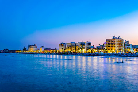 Sunset over Larnaca, Cyprusのeditorial素材