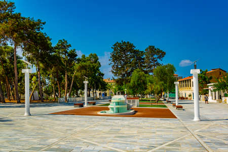 Park with a fountain in central paphos, Cyprusのeditorial素材