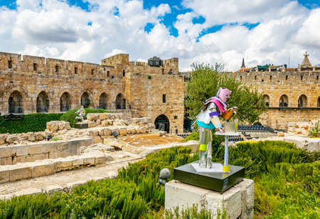 Inner courtyard of the tower of David in Jerusalem, Israelのeditorial素材