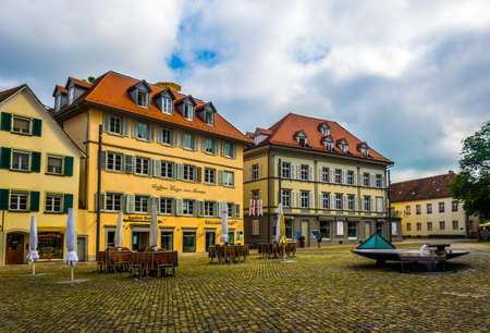 KONSTANZ, GERMANY, JULY 24, 2016: View of a square in front of the cathedral in Konstanz in Germany.