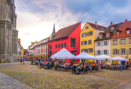 KONSTANZ, GERMANY, JULY 23, 2016: View of a square in front of the cathedral in Konstanz in Germany.のeditorial素材