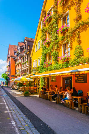 MEERSBURG, GERMANY, JULY 24, 2016: People are walking through the main alley of the German city...