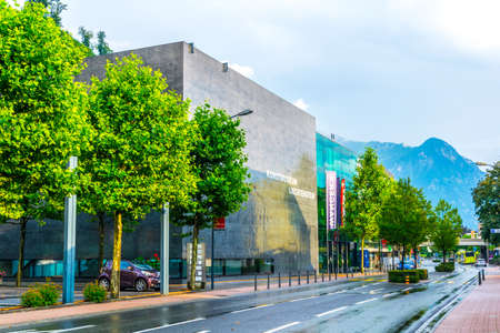 VADUZ, LIECHTENSTEIN, JULY 25, 2016: View of the Kunstmuseum in Vaduz, Liechtenstein.