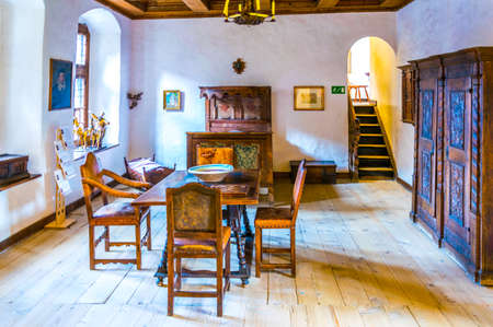FELDKIRCH, AUSTRIA, JULY 25, 2016: Interior of the schattenberg castle in Feldkirch, Austria.のeditorial素材