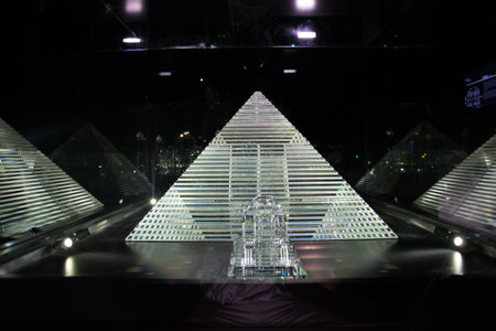 WATTENS, AUSTRIA, JULY 27, 2016: Interior of famous swarovski Kristallwelten museum exhibiting various pieces of art using swarovski elements in Wattens, Austria.のeditorial素材