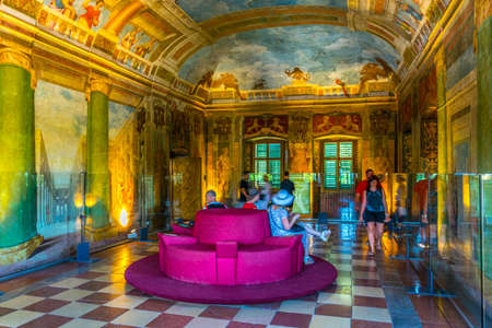 HELLBRUNN, AUSTRIA, JULY 30, 2016: Interior of the Hellbrunn palace near Salzburg, Austria.のeditorial素材