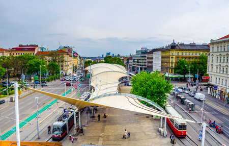 VIENNA, AUSTRIA, JUNE 08, 2015: the Vienna City Library on the Urban-Loritz-Platz. The new Library and the new design of Urban-Loritz-Square were implemented in the last urban renewal projectのeditorial素材