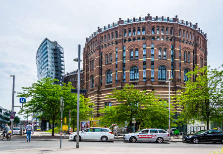 VIENNA, AUSTRIA, JUNE 2016: People are strolling around Gasometer shopping center and concert venue in Vienna, Austria.のeditorial素材
