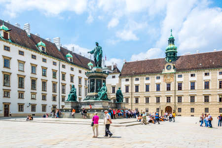 VIENNA, AUSTRIA, JUNE 2016: people are walking through the inner courtyard of the hofburg palace in Vienna, Austriaのeditorial素材