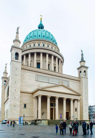 POTSDAM, GERMANY, MARCH 11, 2015: monumental building of nicolai kirche - nicholas church in potsdamのeditorial素材