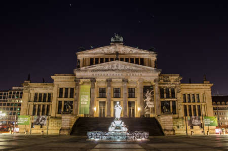 BERLIN, GERMANY, MARCH 12, 2015: night view of konzerthaus in berlinのeditorial素材
