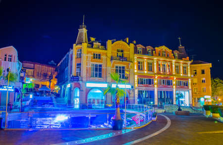 PLOVDIV, BULGARIA, APRIL 7, 2015: People are strolling through the main boulevard in center of Plovdiv which is the host of the European Capital of Culture in 2019.のeditorial素材