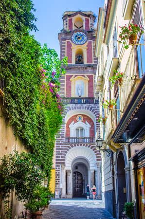 SORRENTO, ITALY, JUNE, 2014: People are enjoying sunny day in the streets of italian city sorrento.のeditorial素材