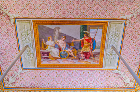 CASERTA, ITALY - JUNE 1: View of decoration of Palazzo Reale in Caserta on June 1, 2014. It was the largest palace erected in Europe during the 18th century.のeditorial素材