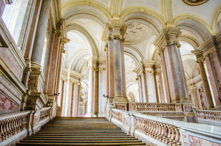 CASERTA, ITALY - JUNE 1: View over interior of Palazzo Reale in Caserta on June 1, 2014. It was the largest palace erected in Europe during the 18th century.のeditorial素材