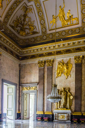 CASERTA, ITALY - JUNE 1: View over interior of Palazzo Reale in Caserta on June 1, 2014. It was the largest palace erected in Europe during the 18th century.のeditorial素材