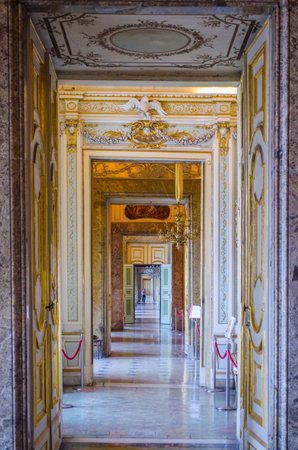 CASERTA, ITALY - JUNE 1: View over interior of Palazzo Reale in Caserta on June 1, 2014. It was the largest palace erected in Europe during the 18th century.のeditorial素材