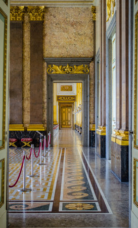 CASERTA, ITALY - JUNE 1: View over interior of Palazzo Reale in Caserta on June 1, 2014. It was the largest palace erected in Europe during the 18th century.のeditorial素材