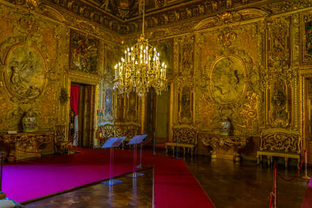 TORINO, ITALY, MARCH 12, 2016: view of a decorative chamber of the palazzo reale in the italian city torino.のeditorial素材