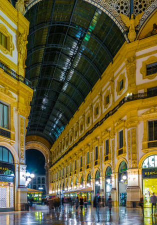 MILANO, ITALY, MARCH 13, 2016: view of one of the world's oldest shopping galleries - Vittorio Emanuele II gallery in Milanoのeditorial素材