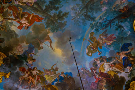 TORINO, ITALY, MARCH 12, 2016: view of a decorative ceiling of the palazzo reale in the italian city torino.のeditorial素材