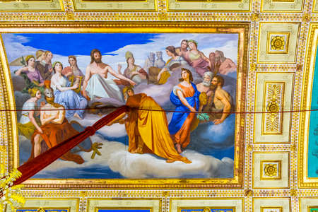 GENOA, ITALY, MARCH 13, 2016: view of a decorative ceiling of the palazzo reale in the italian city genoa.のeditorial素材