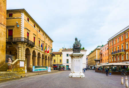 RIMINI, ITALY, MARCH 16, 2016: people are passing piazza cavour in the italian city riminiのeditorial素材