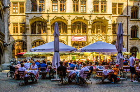 MUNICH, GERMANY, AUGUST 20, 2015: Inner courtyard of historical New Town Hall (Neues Rathaus) in Munich.のeditorial素材