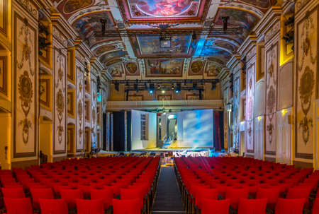 EISENSTADT, AUSTRIA, JUNE 18, 2016: View of a theater inside of the famous esterhazy palace in the austrian city Eisenstadt, capital of Burgenland region.のeditorial素材