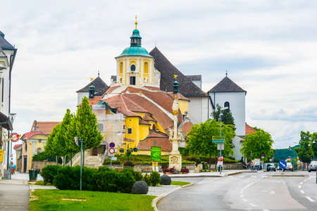 EISENSTADT, AUSTRIA, JUNE 18, 2016: view of the famous Mountain Church (Haydn Church on Kalvarienberg) in Eisenstadt, Austriaのeditorial素材